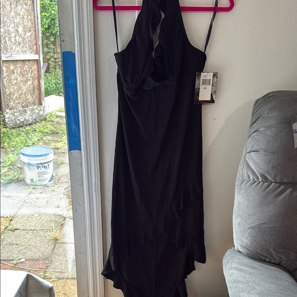 Rampage Black High Low Halter Gown